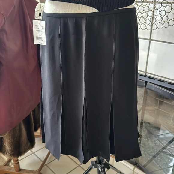 RARE. Armani NWT silk blend split panel skirt NWT size 6 black - Picture 1 of 14